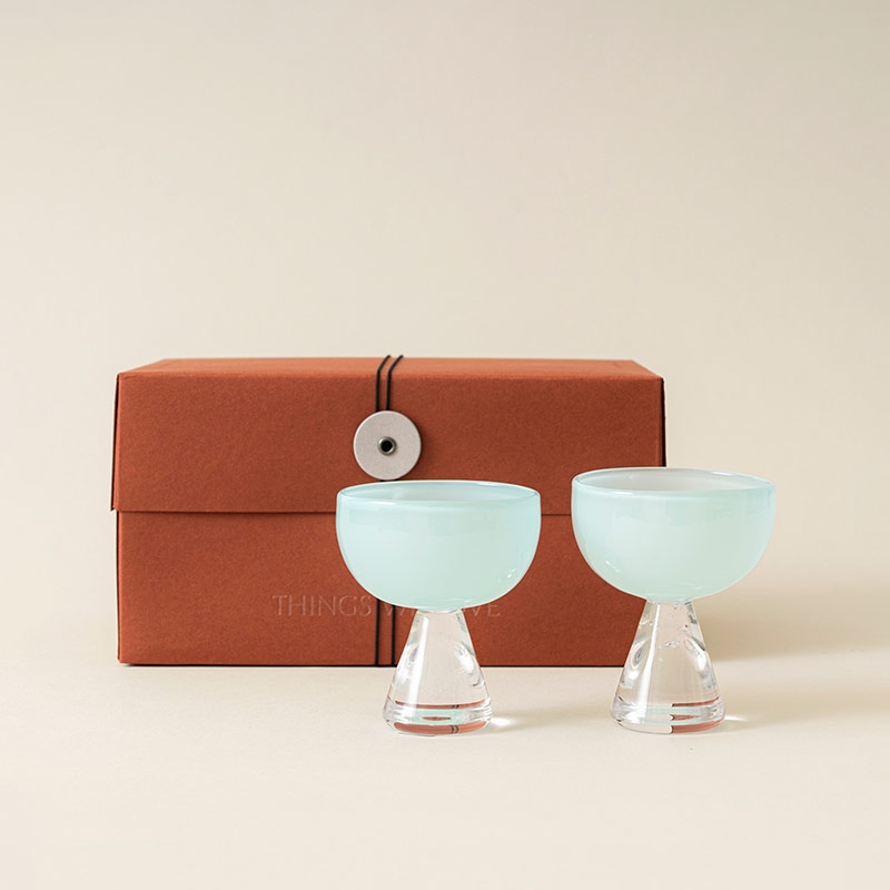 [GIFT] 청자 유리 굽잔 2P 세트