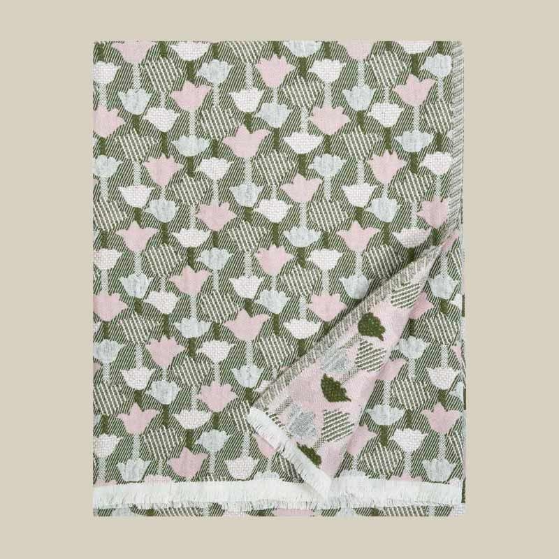 TULPPAANI Wool Blanket - Rose Olive