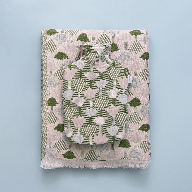 울 블랭킷 & 핫워터보틀 SET - TULPPAANI Rose & Olive