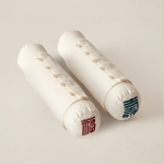 자수 원형 목베개