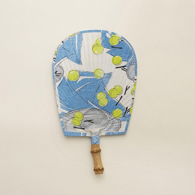 한지 부채 - 청포도