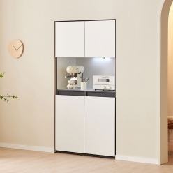 비숍 빌트인 수납장 다용도 냉장고형 수납장주방 키큰장 장식장 선반장 카페장 화이트