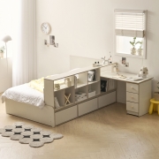 란트 학생침대 책상 책장형 수납  올인원 슈퍼싱글 침대 세트 1500책상포함