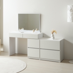 밀라 화장대 수납장 확장형  다용도 원룸 화장대 겸 책상