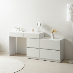 밀라 서랍형 화장대 겸 책상  멀티 수납 안방 입식 화장대 수납장