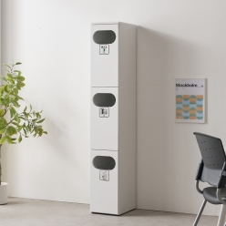 로벨 재활용 분리수거함 수납장 300 3단 3칸  사무실 탕비실 가정용 업소용 쓰레기통