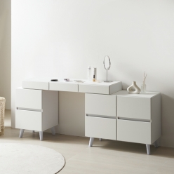 마틸다 서랍형 화장대 확장형 3단  서랍장 수납 입식 공간활용 화장대