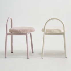 예인 편한 등받이 스툴 화장대 스툴  의자 패브릭 미니 원형 작은 의자