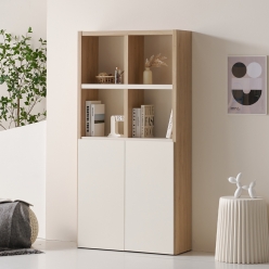 데니스 4단 책장 수납함 거실 서재  인테리어 슬림 틈새 높은 책장 810