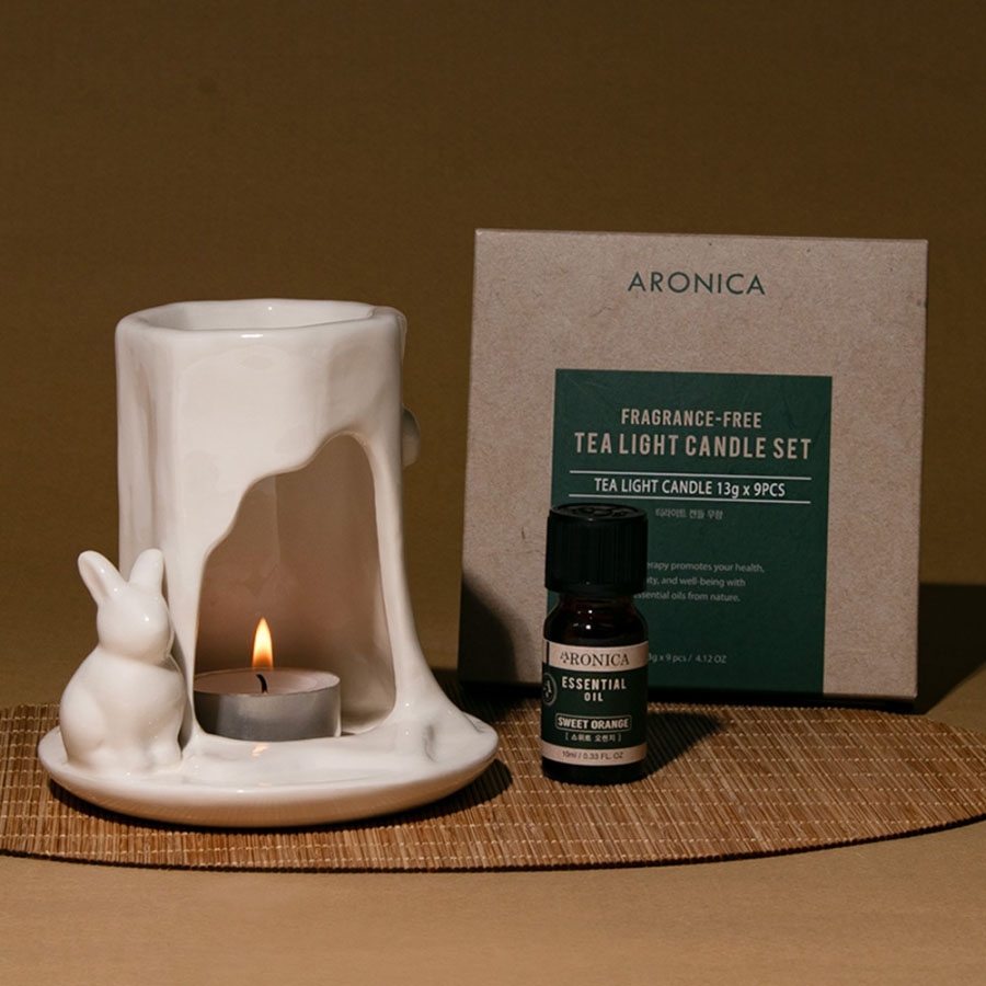 토끼오일버너 에센셜오일+티라이트세트 집들이선물