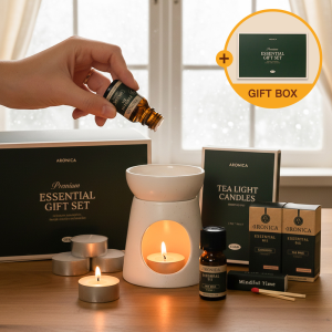 미니접시 오일버너 선물세트(아로마오일2P+티라이트 6P+성냥)