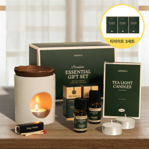 컬러접시 오일버너 세트(아로마오일2P+티라이트 6Px3개+메세지성냥)
