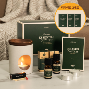 컬러접시 오일버너 세트(아로마오일2P+티라이트 6Px3개+메세지성냥)