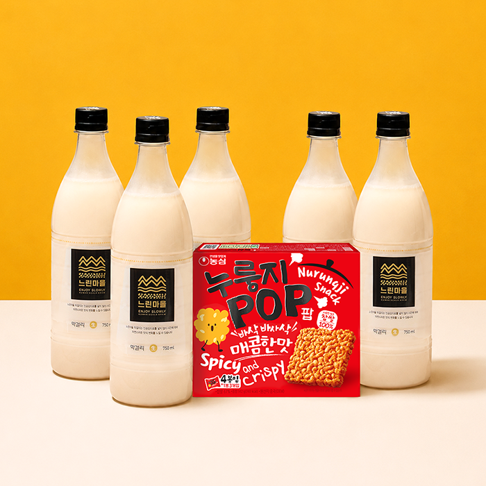느린마을막걸리X누룽지팝 매콤한맛 패키지