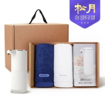 송월타올 디스펜서 기프트세트 05 (40수포인트타올 200g * 2P + 웰세스 디스펜서 360ml 1P)