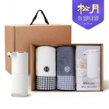 송월타올 디스펜서 기프트세트 08 (호텔컬렉션 톤40 타올 175g * 2P + 웰세스 디스펜서 360ml 1P)