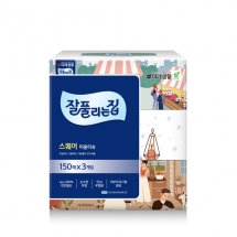 잘풀리는집 스퀘어 미용티슈 150매x3입 [622-227589]