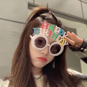 동글이 2단 HAPPY BIRTHDAY 생일안경 [화이트] / 3559312