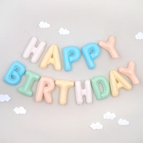 [원팩] 은박풍선세트 HAPPY BIRTHDAY 파스텔 / 3565492