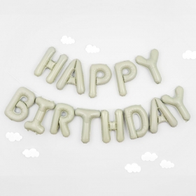 [원팩] 은박풍선세트 HAPPY BIRTHDAY 크림 / 3565494