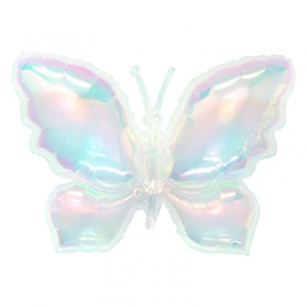 [원팩] 동물은박풍선 홀로그램 나비 [펄화이트] 100x74cm / 3565562