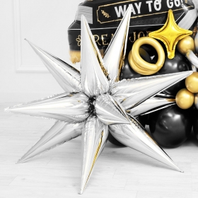 [원팩] 은박풍선 3D별 대 [실버] / 3565614