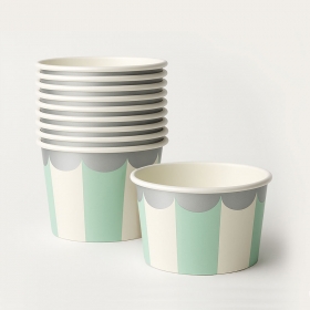 스트라이프 종이용기 520ml 50개입 [민트] / 3619153