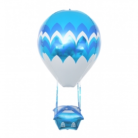 생일은박풍선 패턴 열기구 [블루] / 3620555