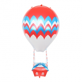 생일은박풍선 패턴 열기구 [레드] / 3620558