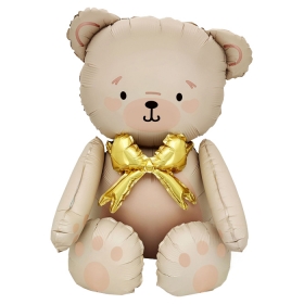 [원팩] 생일은박풍선 시팅벌룬 보우 베어 [크림 화이트] 70cm / 3620589