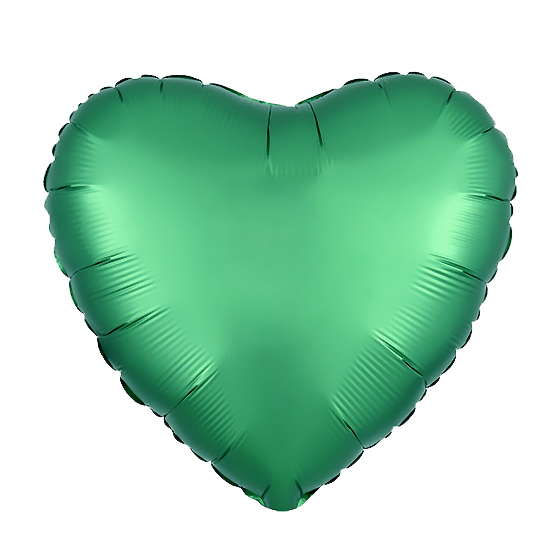 18인치 하트은박 새틴럭스 에메랄드 / 10366
