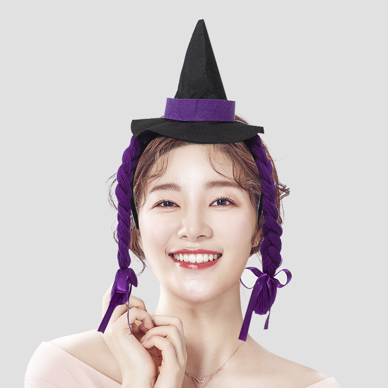 양갈래 마녀모자머리띠 [퍼플] / 11042