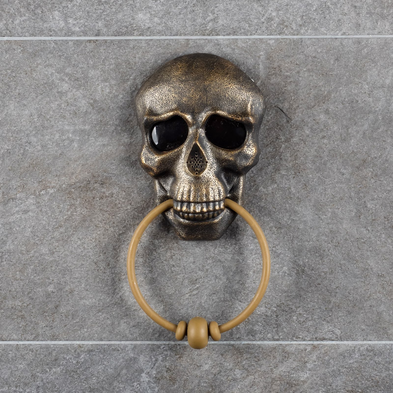 할로윈데코 손잡이 초인종 해골 [골드] / 11091