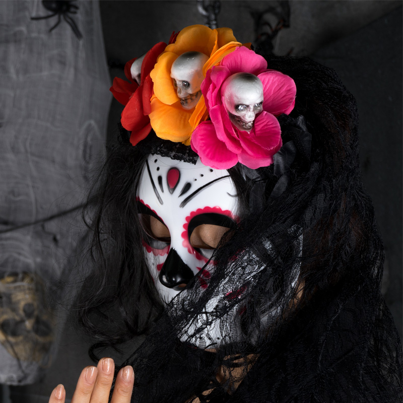 할로윈 머리띠 스컬 롱베일 / 3507839