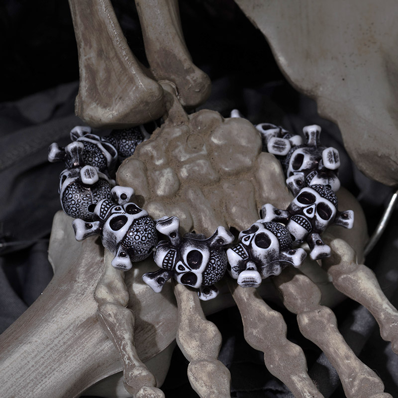 럭셔리할로윈 크로스 스컬 팔찌 / 3508735