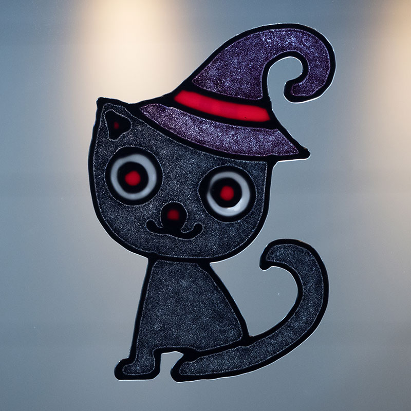 할로윈 윈도우 젤리스티커 [마녀고양이] / 3508740