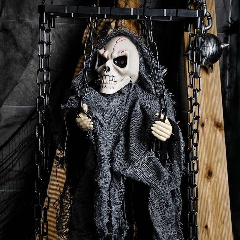 할로윈 철창속 해골센서인형 [블랙] / 3509902