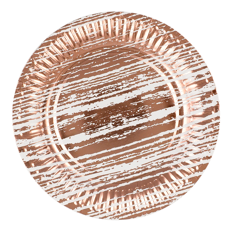 메탈릭 파티접시 23cm 10입 [빈티지 로즈골드] / 3536956