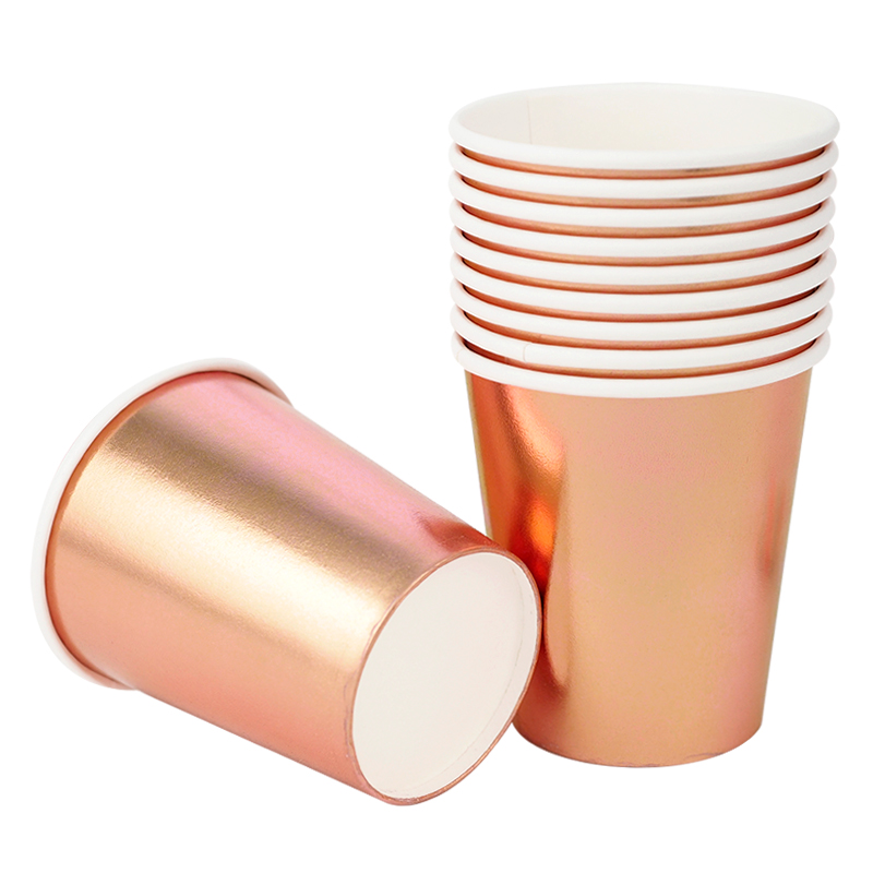 메탈릭 파티컵 8온스 10입 [로즈골드] / 3536983