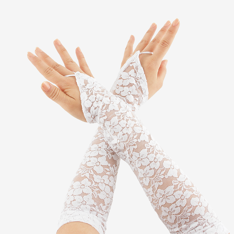 섹시망사고리장갑 40cm [화이트] / 4057