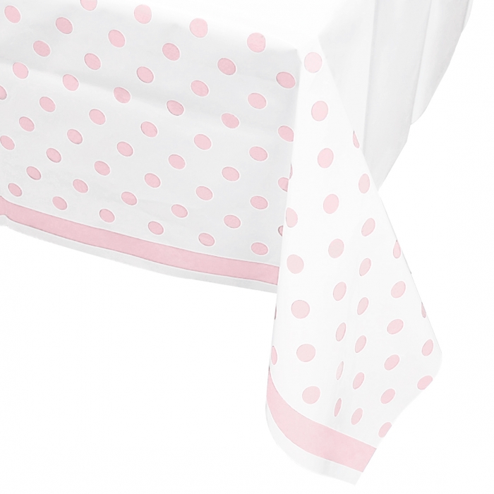 라인도트 테이블보 [핑크] / 8505