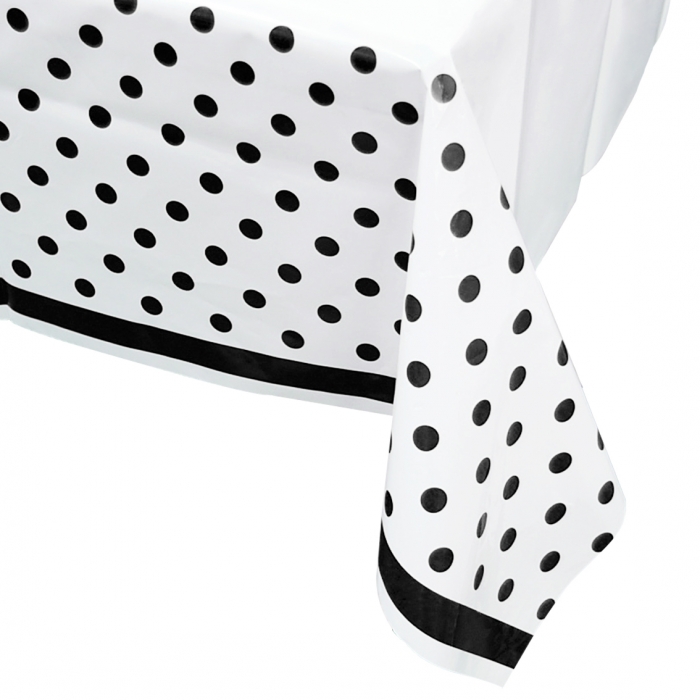 라인도트 테이블보 [블랙] / 8535