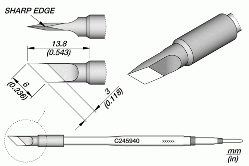 C245940 Knife Cartridge 6 x 0.1