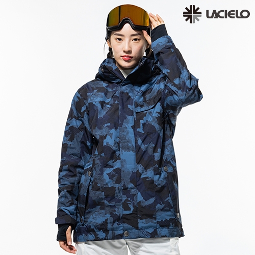 라시엘로 남여 공용 슬림핏 스키 스노우보드 점퍼 자켓 LAZ-J814-CAMO BLUE