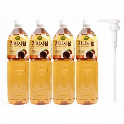 대상 카페시럽 1.5L 4개 + 시럽펌프