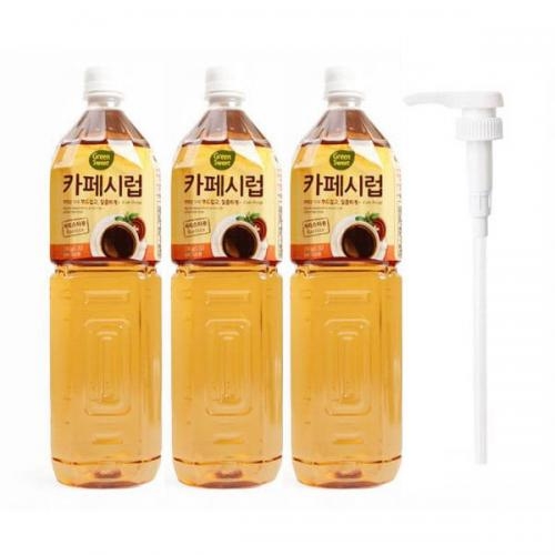 대상 카페시럽 1.5L 3개 + 시럽펌프