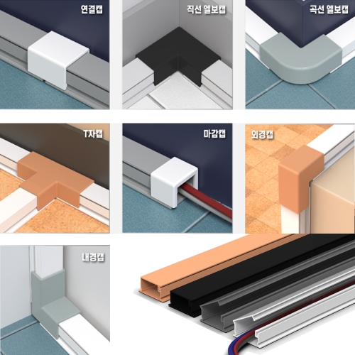 선바로 연결캡 1P 전선몰딩 전선정리 커버 쫄대