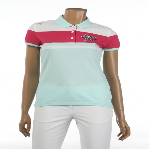 [PAGE]LPGA Golf Wear 여성 요꼬에리 컬러 블럭 카라티셔츠(L172TS643P)