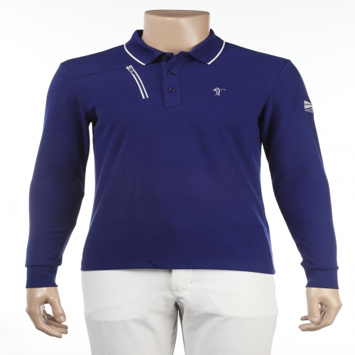 LPGA Golf Wear 남성 소프트 지퍼 포인트 긴팔 카라티셔츠(L173TS202P)