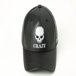 크레이지 어페럴 CRAZY Apparel 남성 스컬&레터링 자수로고 가죽 볼캡(CZ-BC2004)